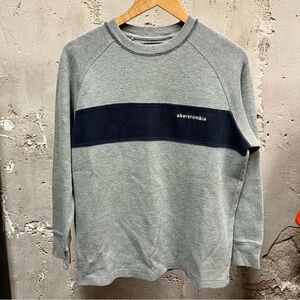 Abercrombie & Fitch Vintage Y2K Gray Navy Blue Colorblock Ribbed Thermal Top L